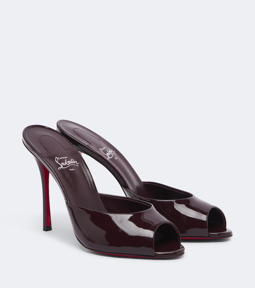 Christian Louboutin Me Dolly patent leather mules - Burgundy High-Heel Sandals
