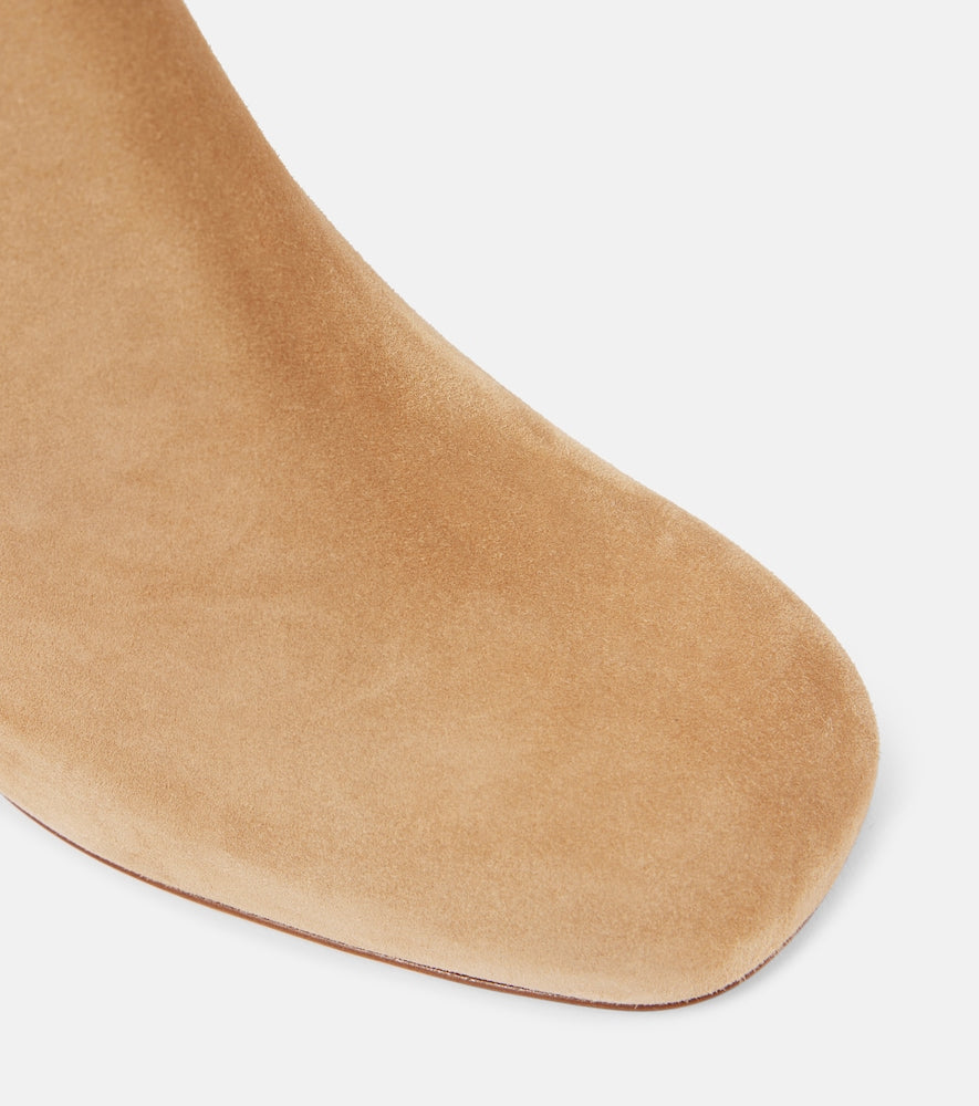 Beige Christian Louboutin Minny Booty 70 suede ankle boots - Mid Heel Boots