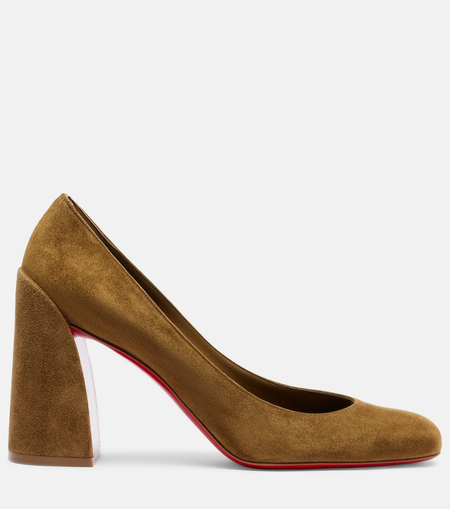 Christian Louboutin Miss Sab 85 suede pumps (Green) - Mid Heel Pumps