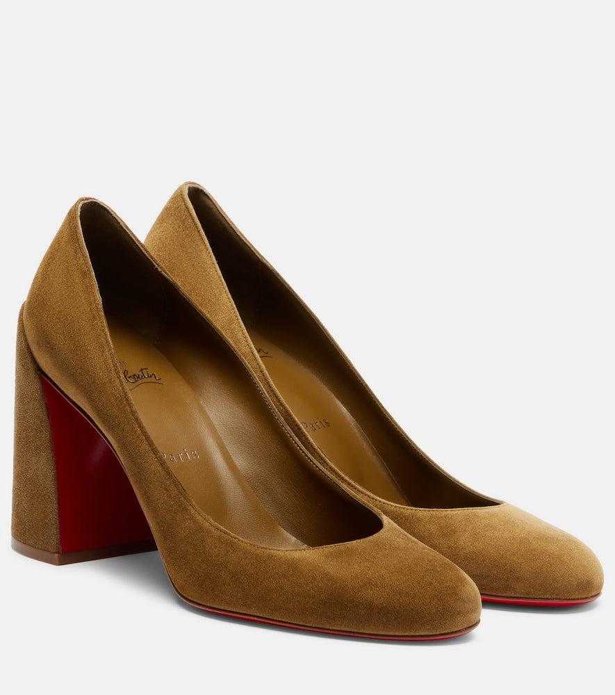 Christian Louboutin Miss Sab 85 suede pumps (Green) - Mid Heel Pumps