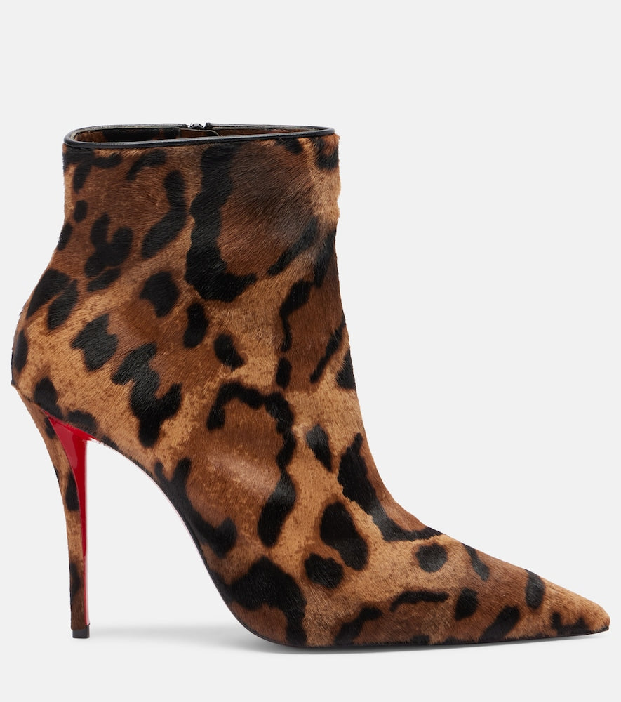 Christian Louboutin Miss Z 100 calf hair ankle boots in Brown - High Heels