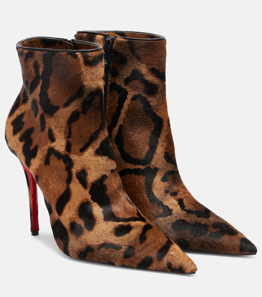 Christian Louboutin Miss Z 100 calf hair ankle boots in Brown - High Heels