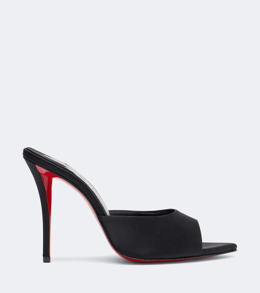 Black Christian Louboutin Miss Z 100 crepe satin mules - Heeled Sandals