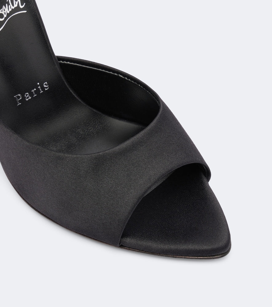 Black Christian Louboutin Miss Z 100 crepe satin mules - Heeled Sandals