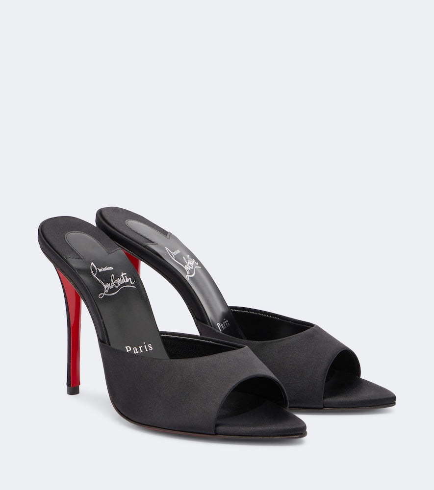 Black Christian Louboutin Miss Z 100 crepe satin mules - Heeled Sandals