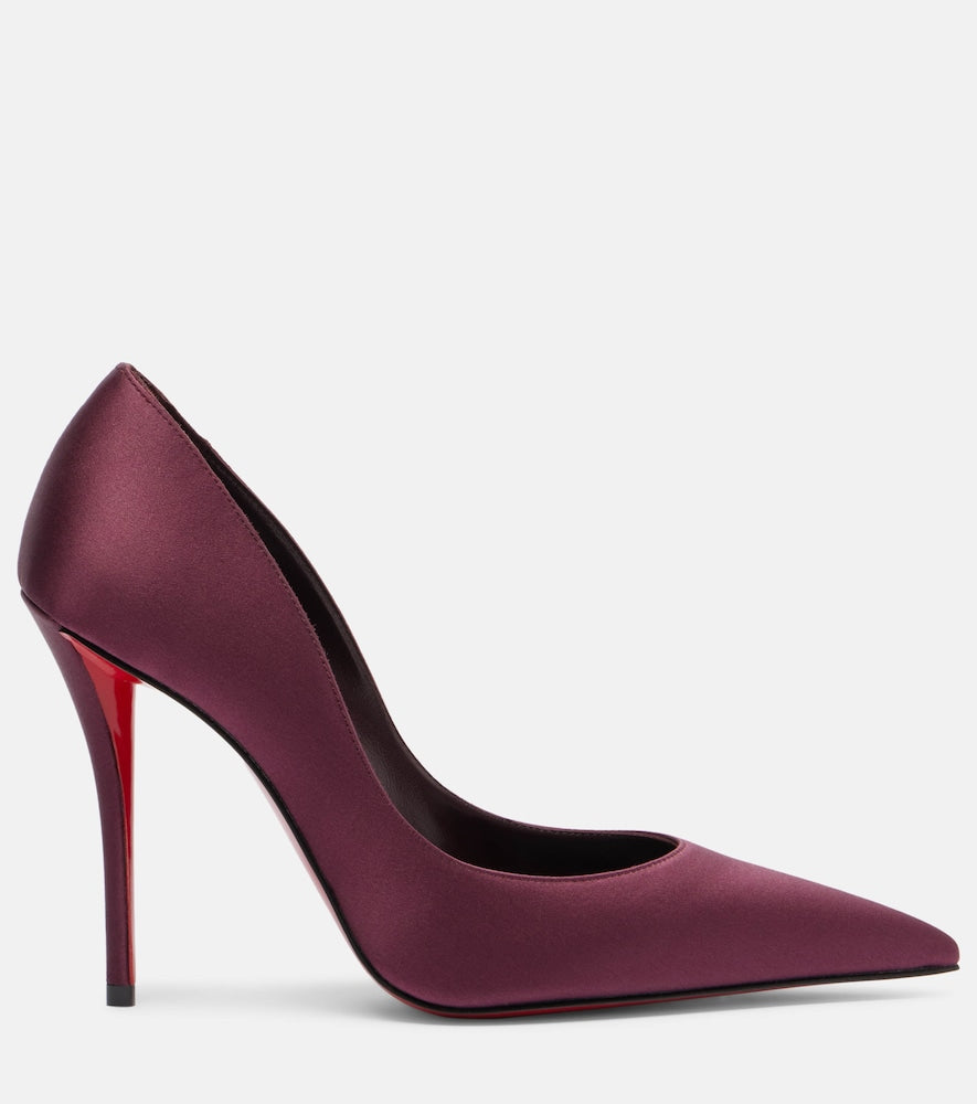 Christian Louboutin Miss Z 100 crepe satin pumps - Burgundy High-Heel Pumps