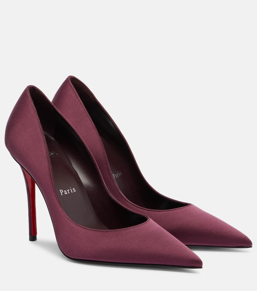 Christian Louboutin Miss Z 100 crepe satin pumps - Burgundy High-Heel Pumps