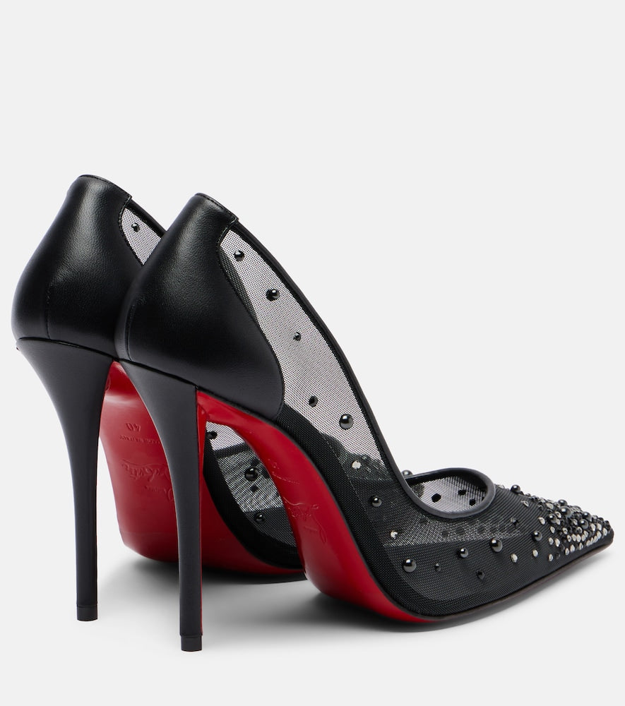 Christian Louboutin Miss Z 100 embellished mesh pumps (Black) - High-Heel Pumps