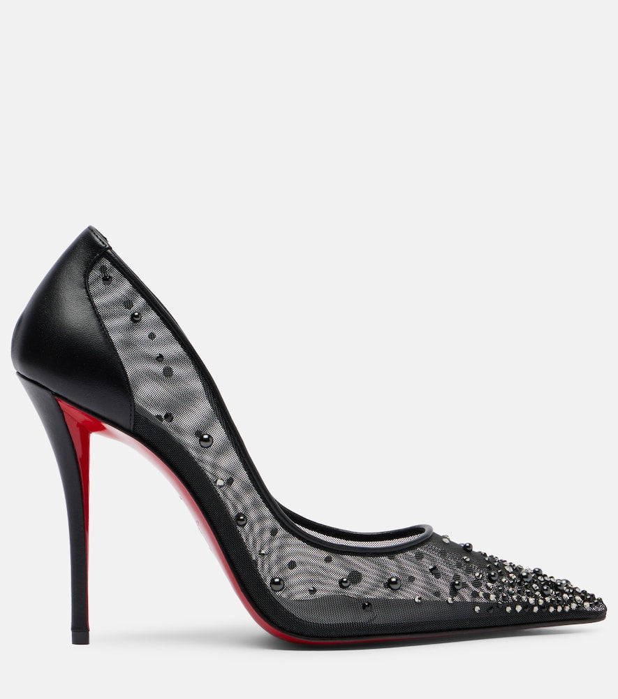 Christian Louboutin Miss Z 100 embellished mesh pumps (Black) - High-Heel Pumps