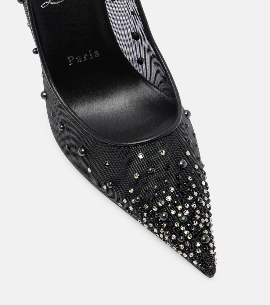Christian Louboutin Miss Z 100 embellished mesh pumps (Black) - High-Heel Pumps