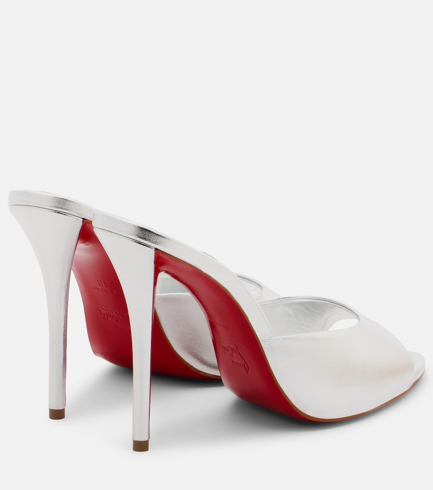 Christian Louboutin Miss Z 100 metallic leather mules - Silver Heeled Sandals