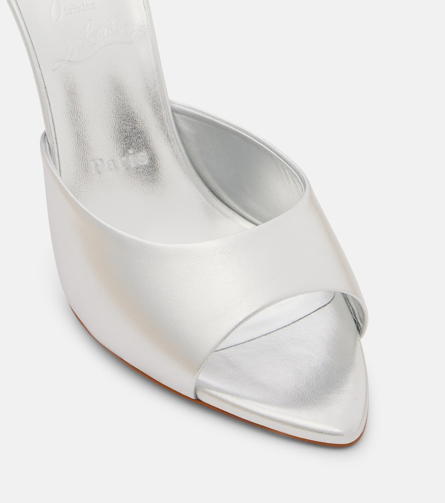 Christian Louboutin Miss Z 100 metallic leather mules - Silver Heeled Sandals