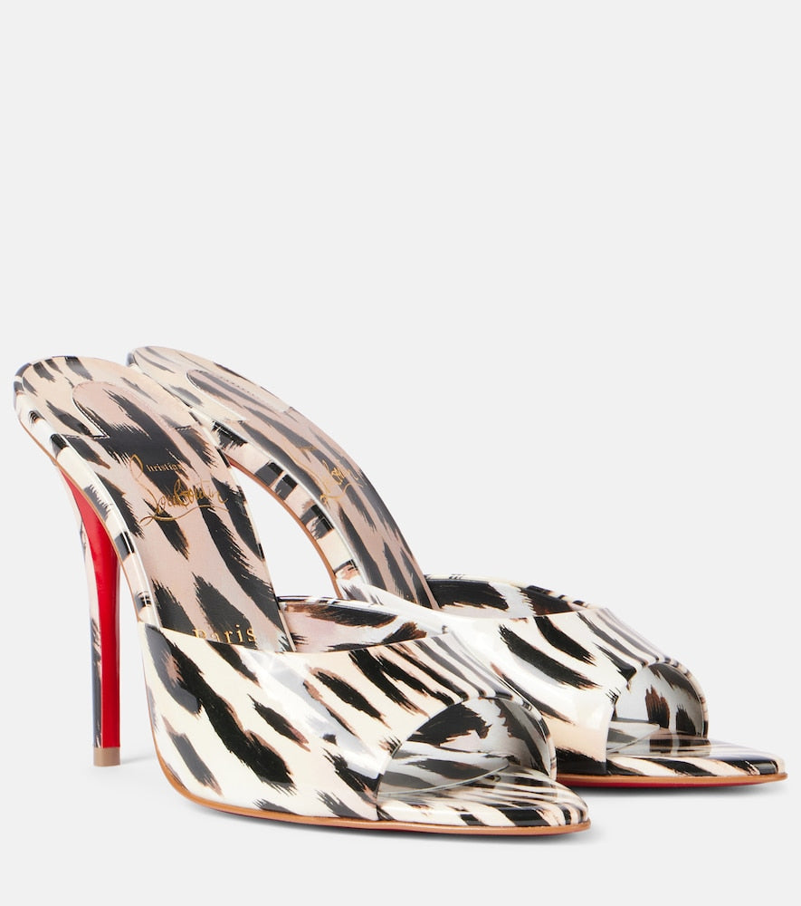 Christian Louboutin Miss Z 100 patent leather mules - Pink Heeled Sandals