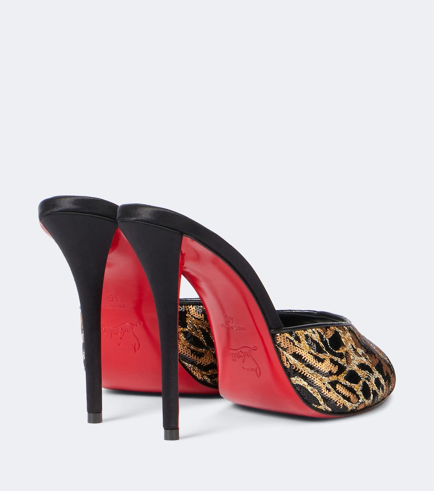 Christian Louboutin Miss Z 100 sequined satin mules (Multicoloured) - Heeled Sandals