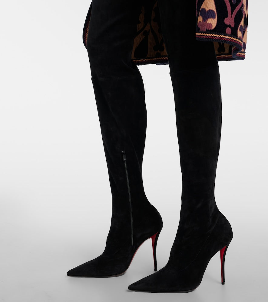 Christian Louboutin Miss Z 100 suede over-the-knee boots - Black High Heels