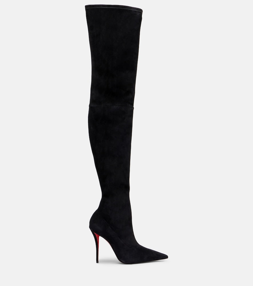 Christian Louboutin Miss Z 100 suede over-the-knee boots - Black High Heels