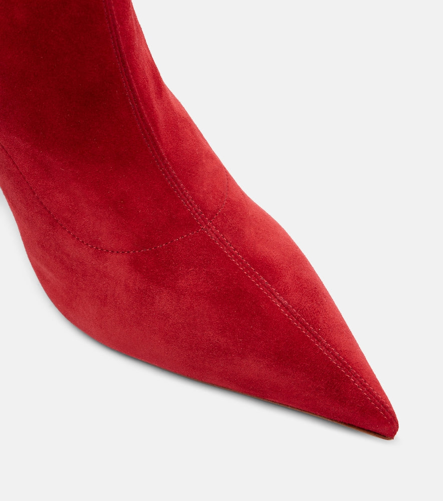 Red Christian Louboutin Miss Z 100 suede over-the-knee boots - High Heels