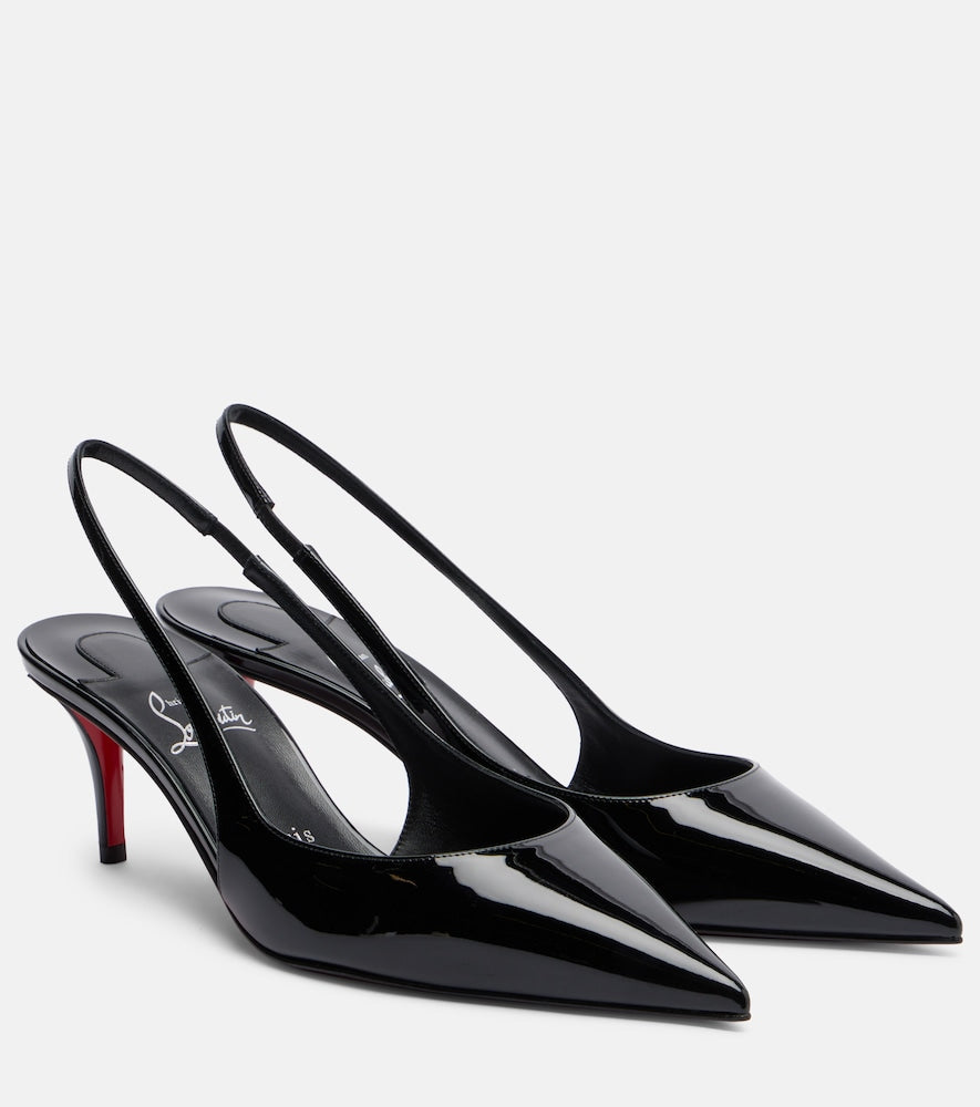 Black Christian Louboutin Miss Z 60 patent leather slingback pumps - Mid Heel Pumps