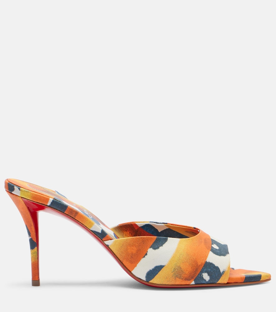 Christian Louboutin Miss Z 80 coated canvas mules - Multicoloured Heeled Sandals