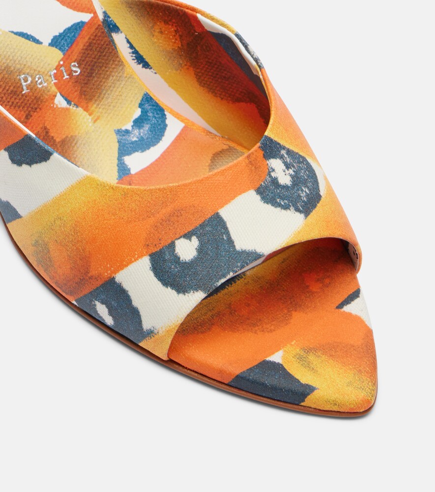 Christian Louboutin Miss Z 80 coated canvas mules - Multicoloured Heeled Sandals