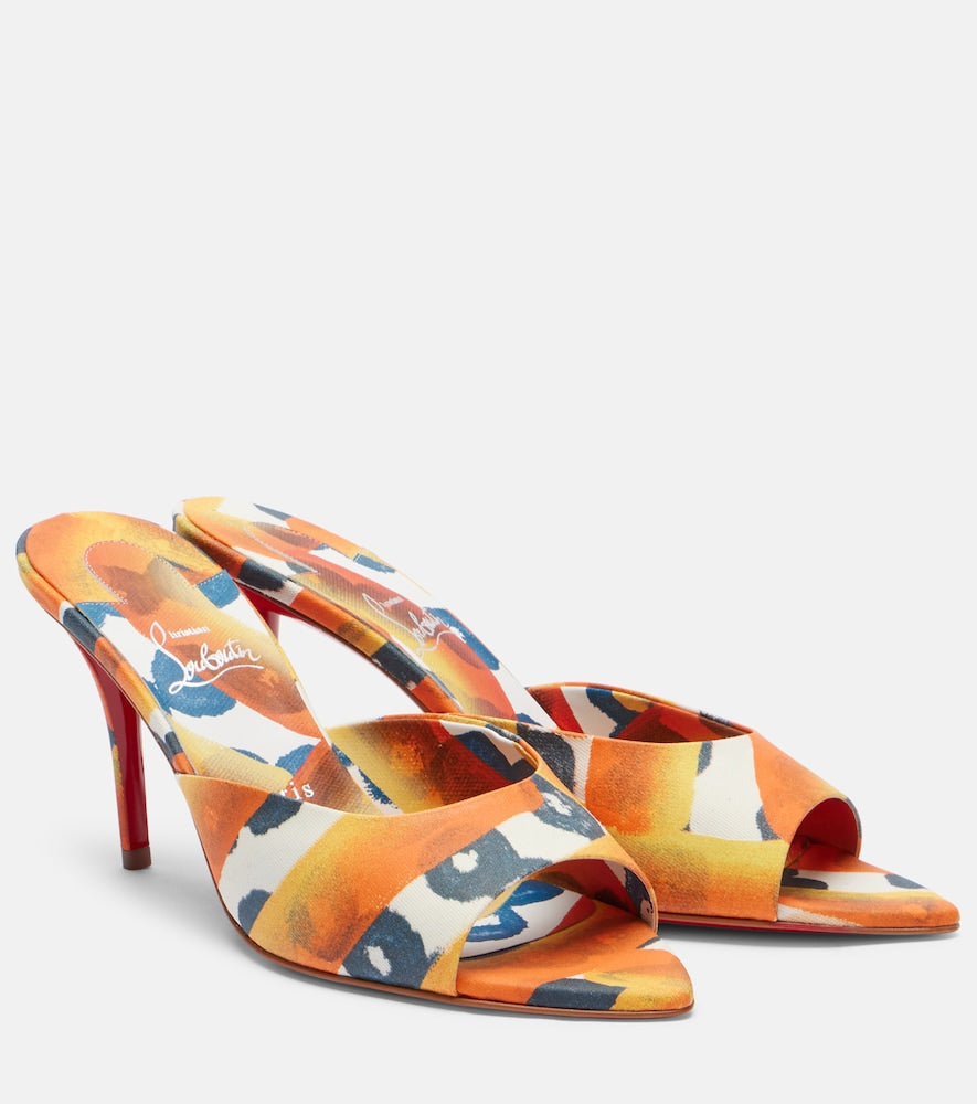 Christian Louboutin Miss Z 80 coated canvas mules - Multicoloured Heeled Sandals