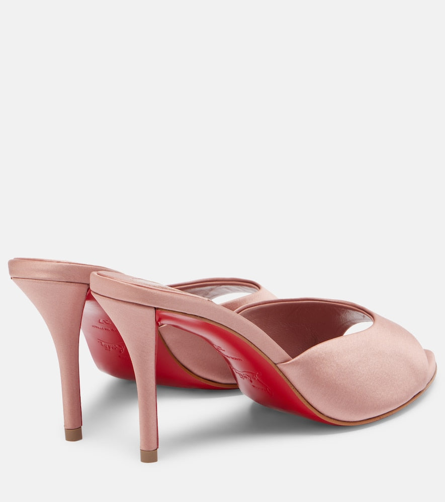 Christian Louboutin Miss Z 80 crepe satin mules - Pink Heeled Sandals