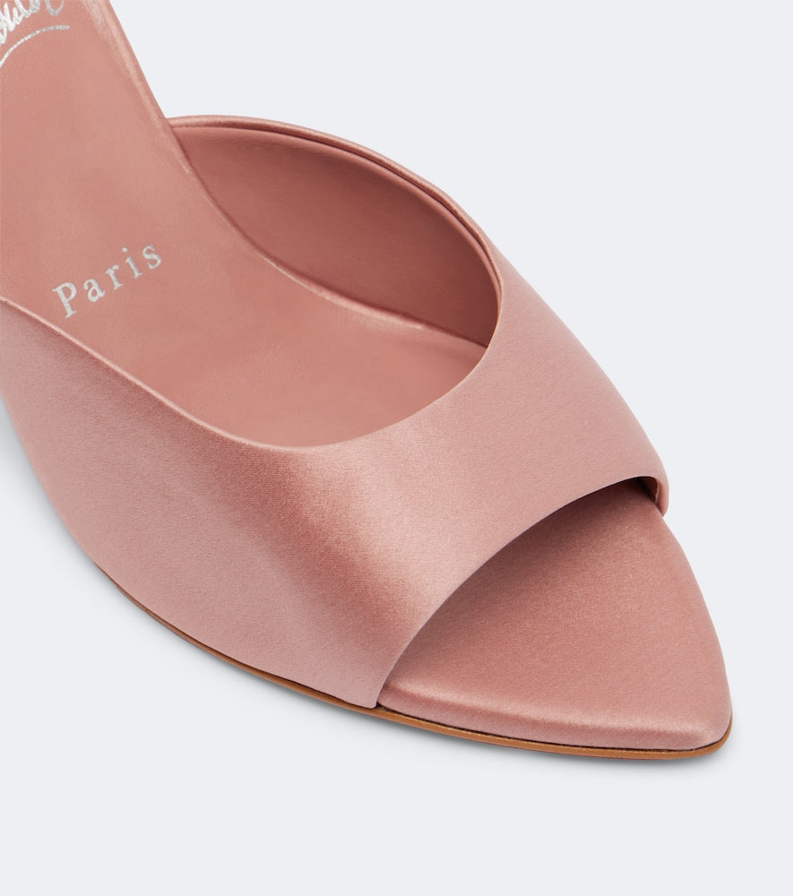 Christian Louboutin Miss Z 80 crepe satin mules - Pink Heeled Sandals