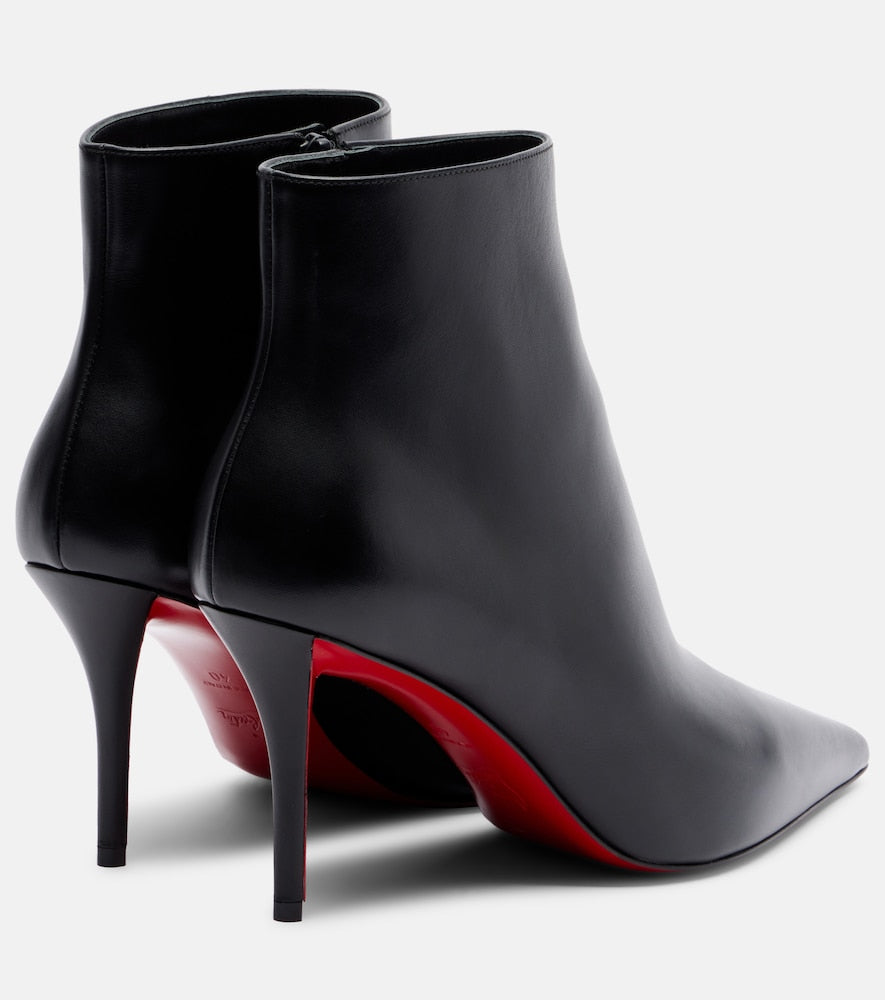 Christian Louboutin Miss Z 80 leather ankle boots in Black - Mid Heel Boots