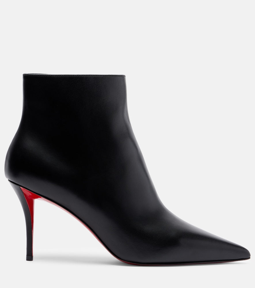 Christian Louboutin Miss Z 80 leather ankle boots in Black - Mid Heel Boots