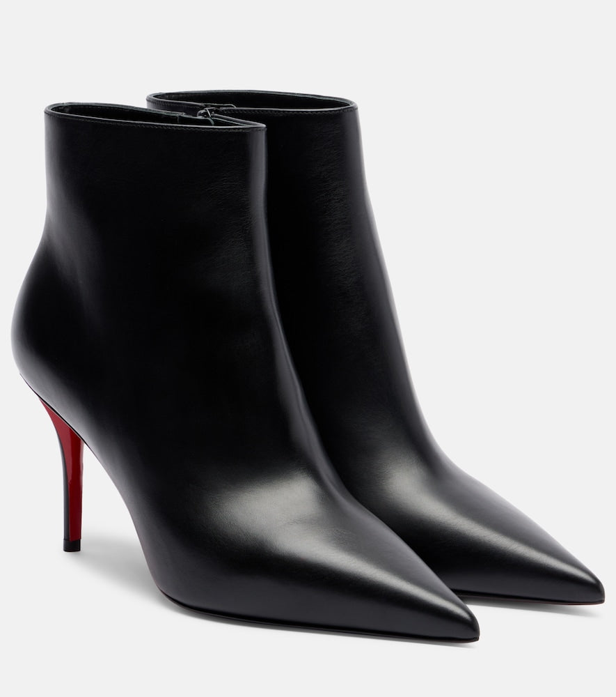 Christian Louboutin Miss Z 80 leather ankle boots in Black - Mid Heel Boots