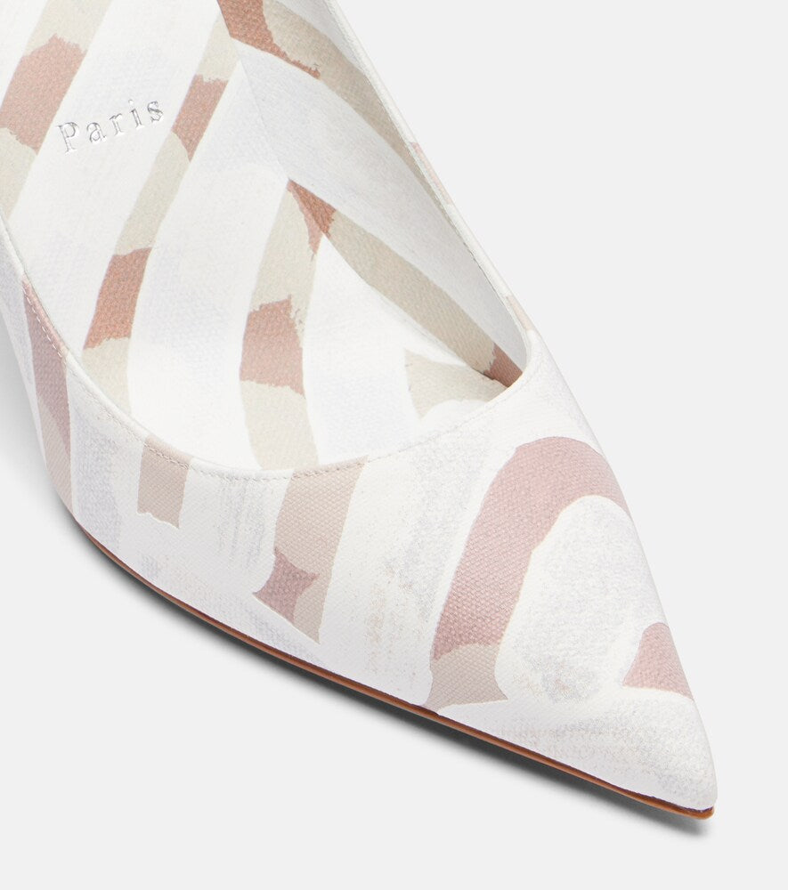 Christian Louboutin Miss Z 80 printed pumps - White Mid Heel Pumps