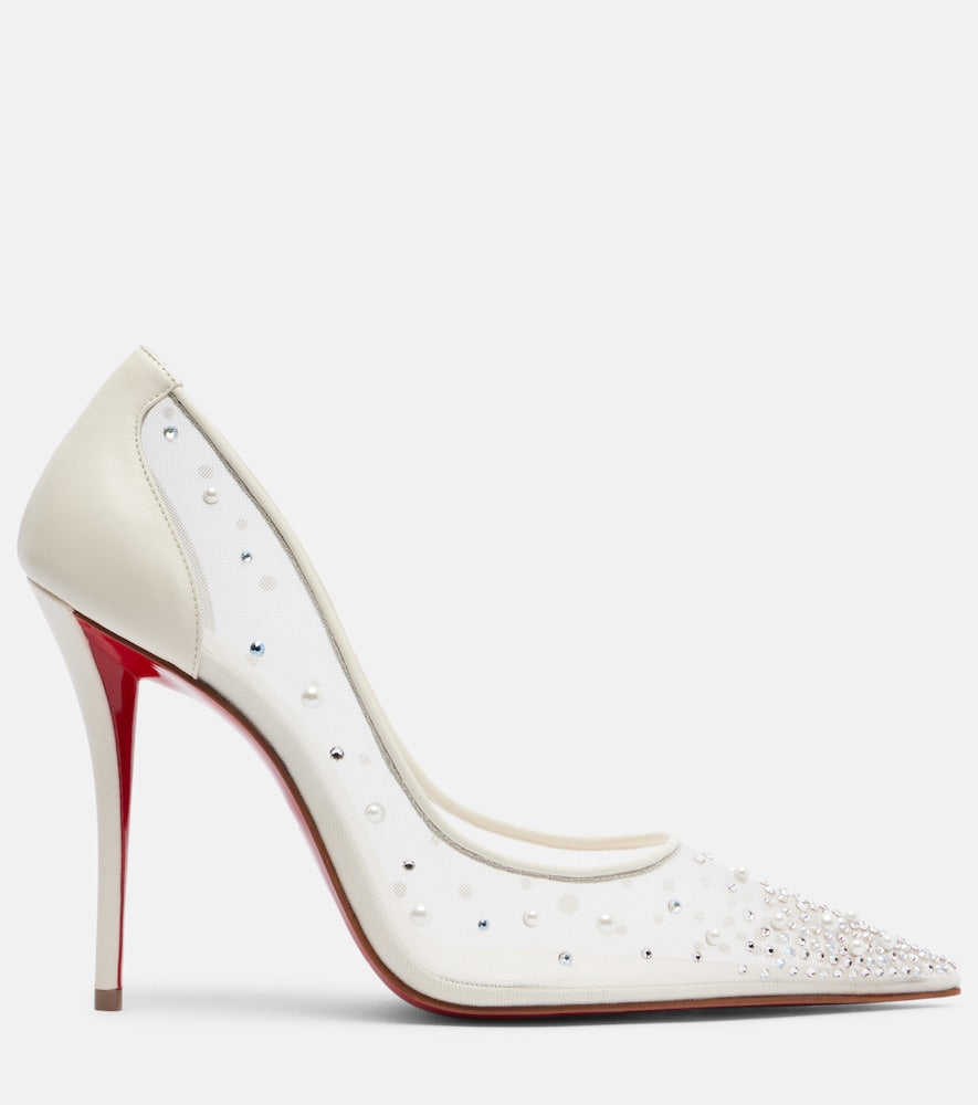 Christian Louboutin Miss Z Degrastrass Perla 100 mesh pumps in White - High-Heel Pumps