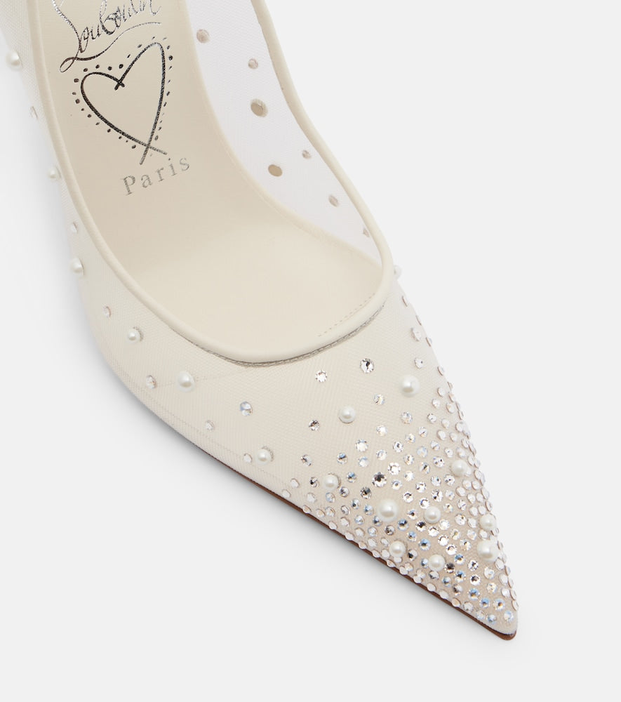 Christian Louboutin Miss Z Degrastrass Perla 100 mesh pumps in White - High-Heel Pumps