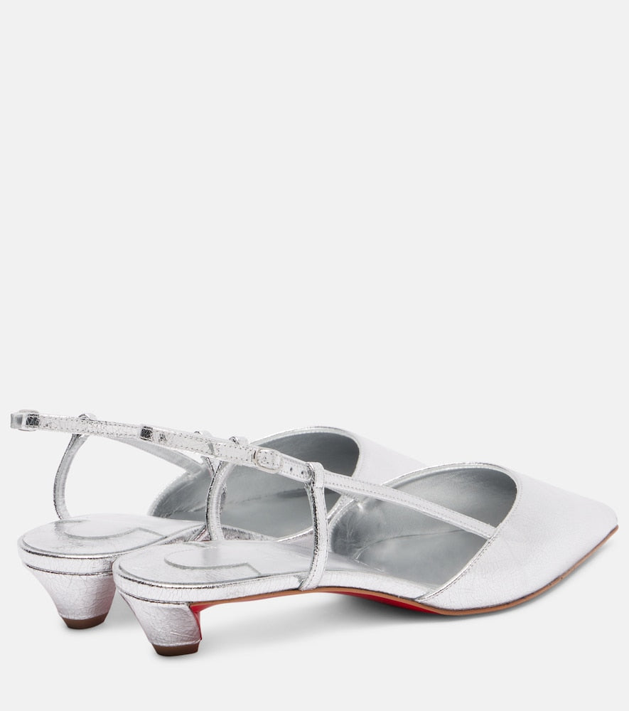 Christian Louboutin Miss Z Slingina 25 slingback pumps in Silver - Ballerina Flats