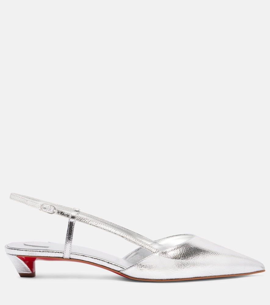 Christian Louboutin Miss Z Slingina 25 slingback pumps in Silver - Ballerina Flats