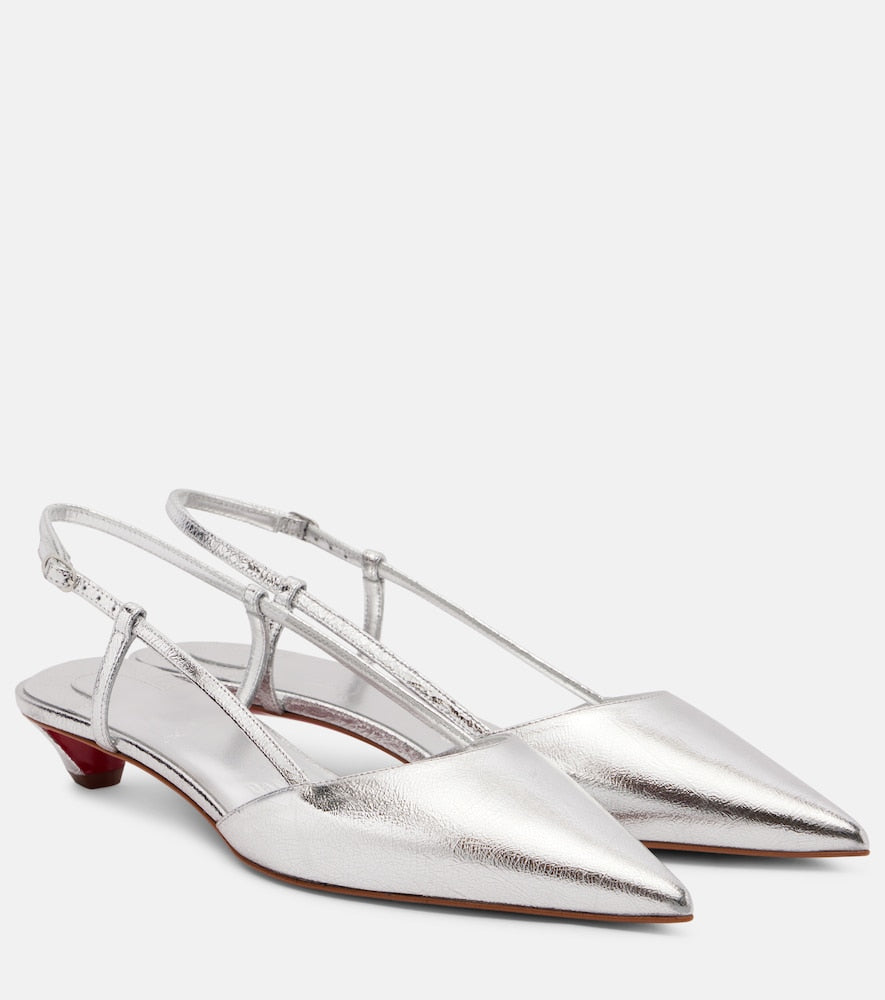 Christian Louboutin Miss Z Slingina 25 slingback pumps in Silver - Ballerina Flats