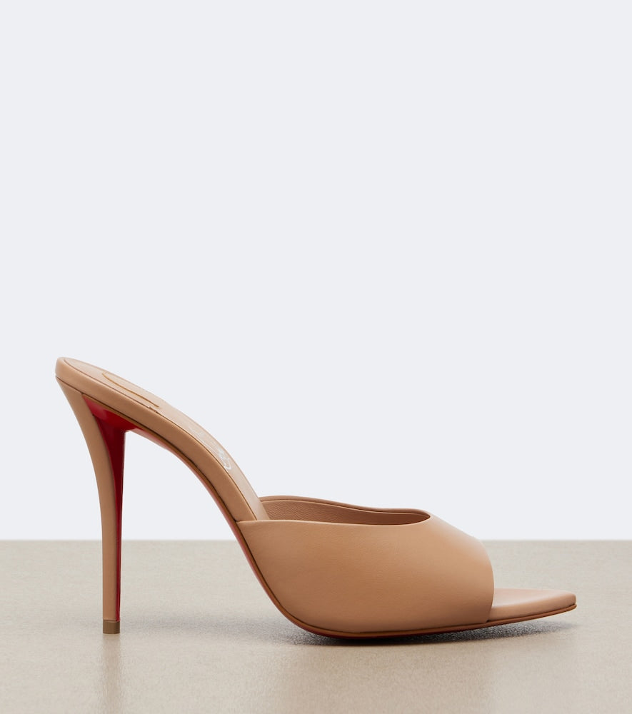 Beige Christian Louboutin Miss Z leather mules - High-Heel Sandals
