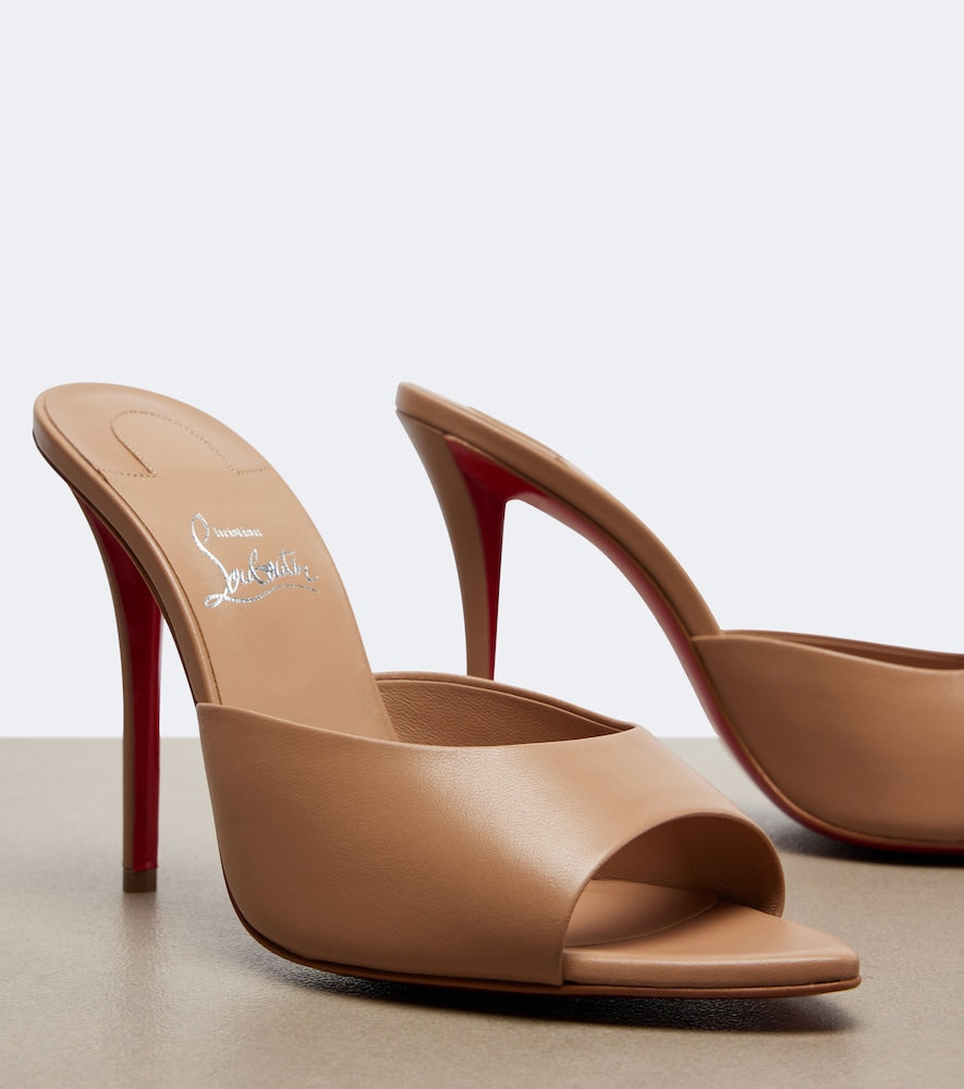 Beige Christian Louboutin Miss Z leather mules - High-Heel Sandals