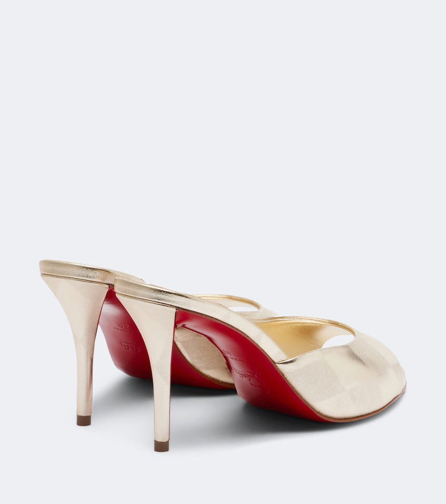 Christian Louboutin Miss Z metallic leather mules (Gold) - Heeled Sandals