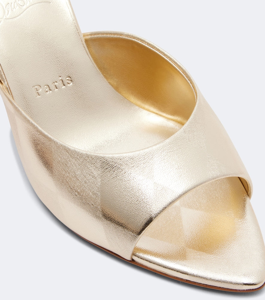 Christian Louboutin Miss Z metallic leather mules (Gold) - Heeled Sandals