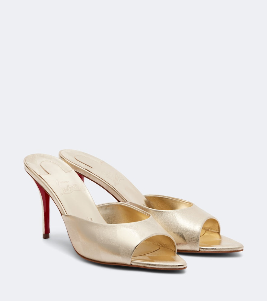 Christian Louboutin Miss Z metallic leather mules (Gold) - Heeled Sandals