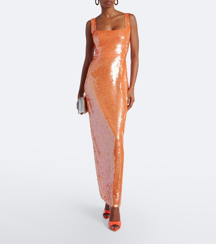 Christian Louboutin Miss Z patent leather mules - Orange Heeled Sandals