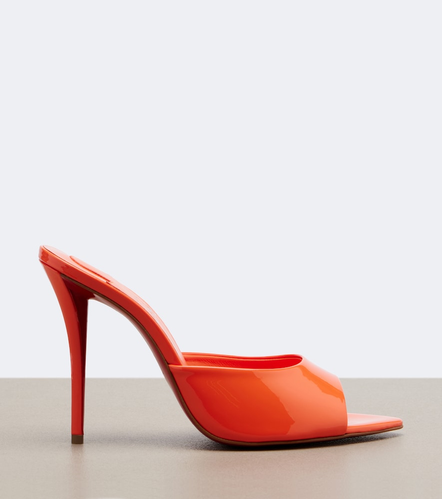 Christian Louboutin Miss Z patent leather mules - Orange Heeled Sandals
