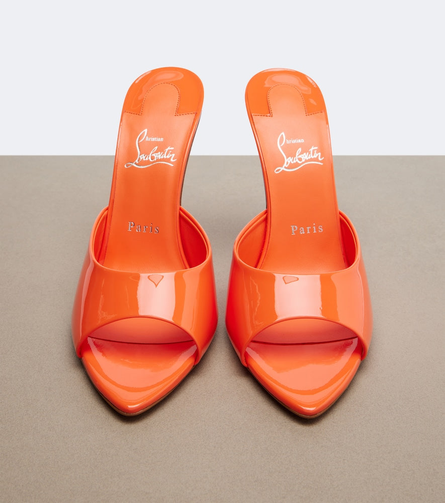Christian Louboutin Miss Z patent leather mules - Orange Heeled Sandals