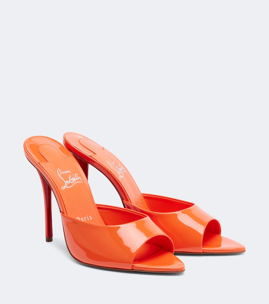 Christian Louboutin Miss Z patent leather mules - Orange Heeled Sandals