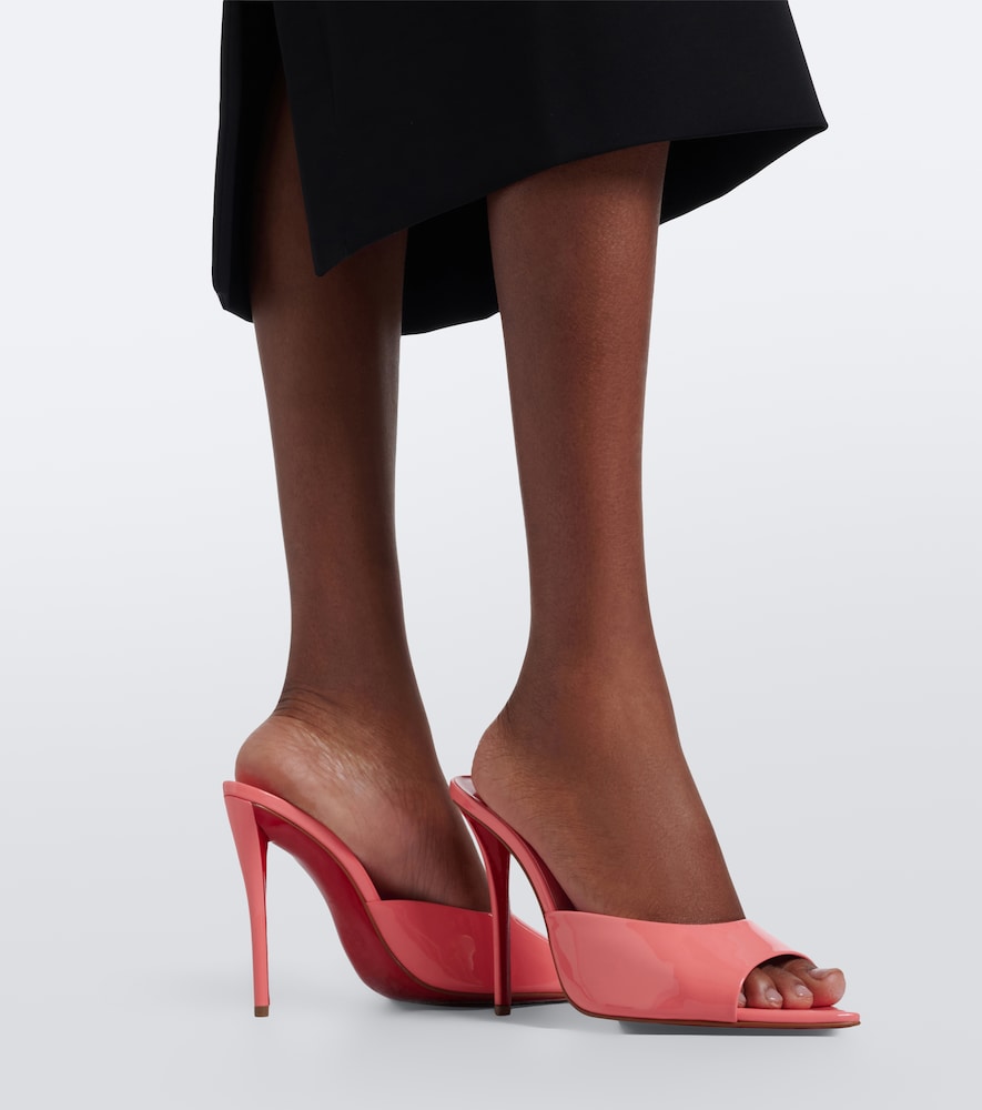 Pink Christian Louboutin Miss Z patent leather mules - High-Heel Sandals