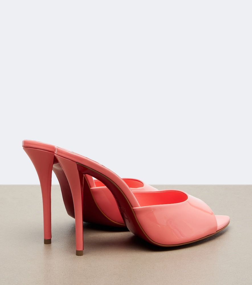 Pink Christian Louboutin Miss Z patent leather mules - High-Heel Sandals