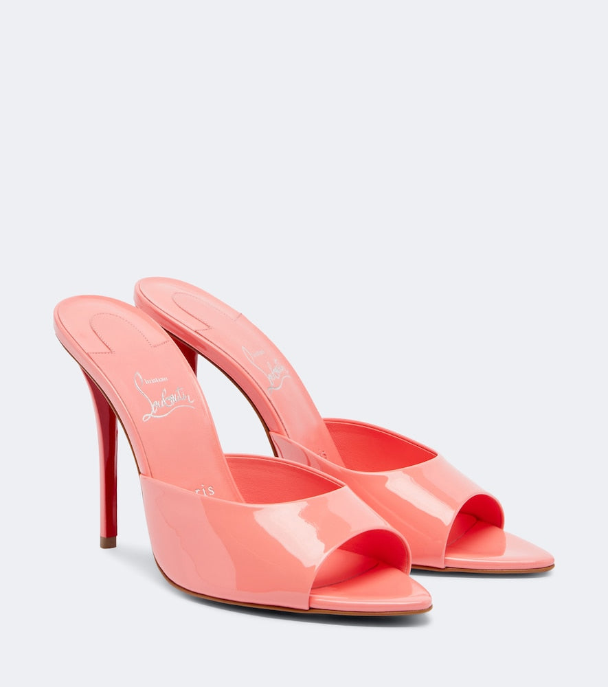 Pink Christian Louboutin Miss Z patent leather mules - High-Heel Sandals