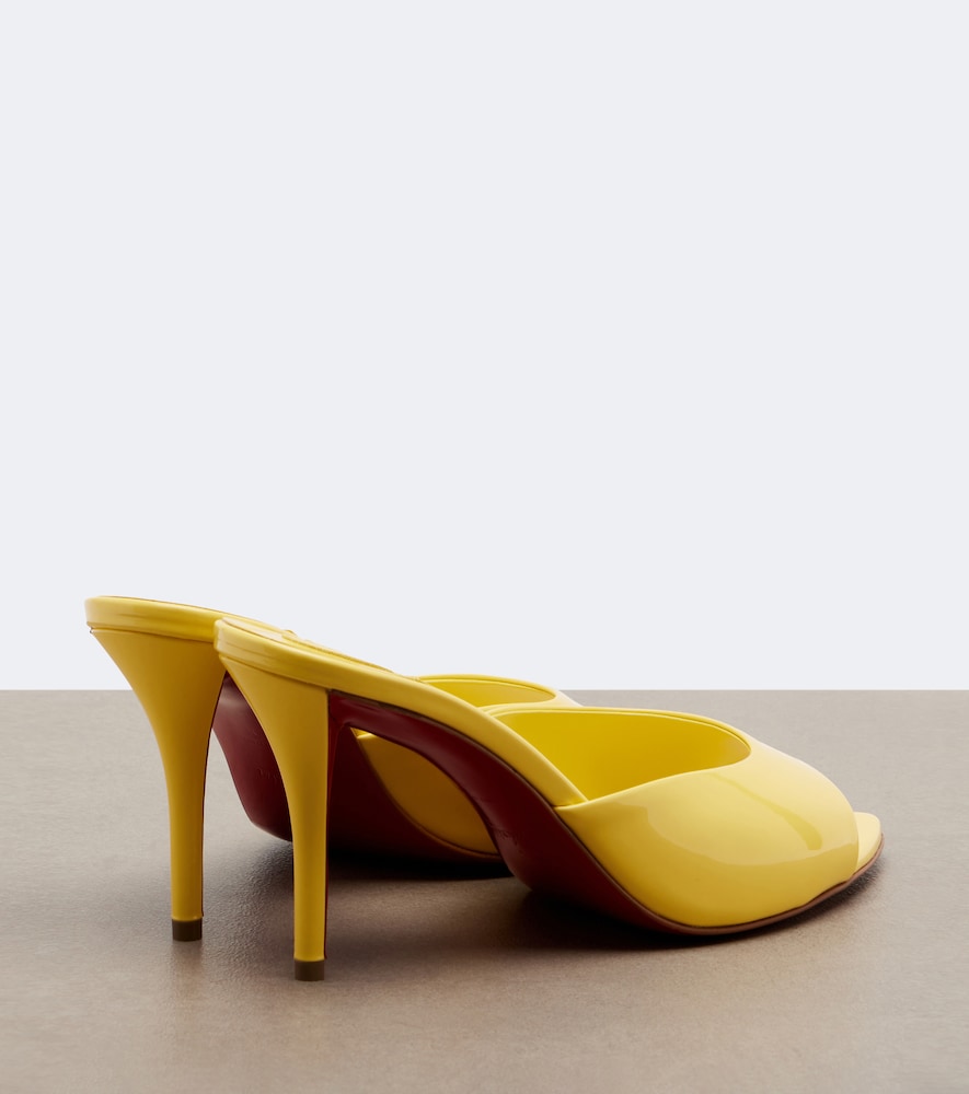 Christian Louboutin Miss Z patent leather mules in Yellow - Mid Heel Sandals