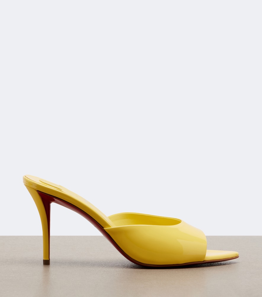 Christian Louboutin Miss Z patent leather mules in Yellow - Mid Heel Sandals